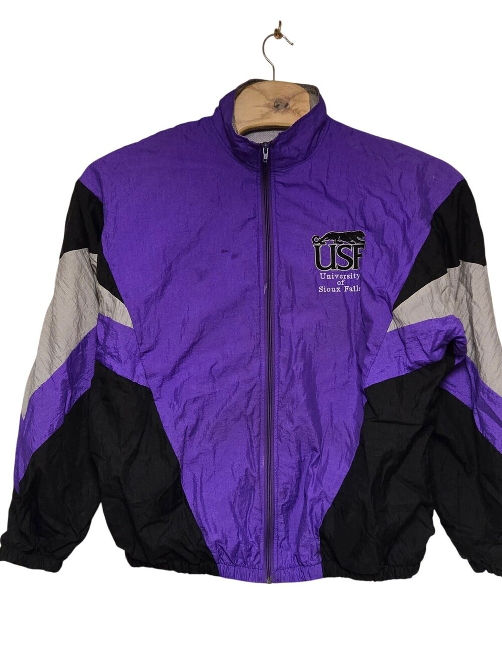 VTG University of Sioux Falls windbreaker jacket mens XL Colorblock Rare